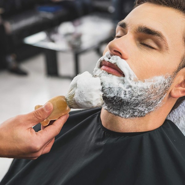 Sæt til barbering for mænd, vådsæt til barbering 3 i 1, inklusive barberbørste, barberskål i rustfrit stål, sikkerhedsstander, holdbar og nem at rengøre