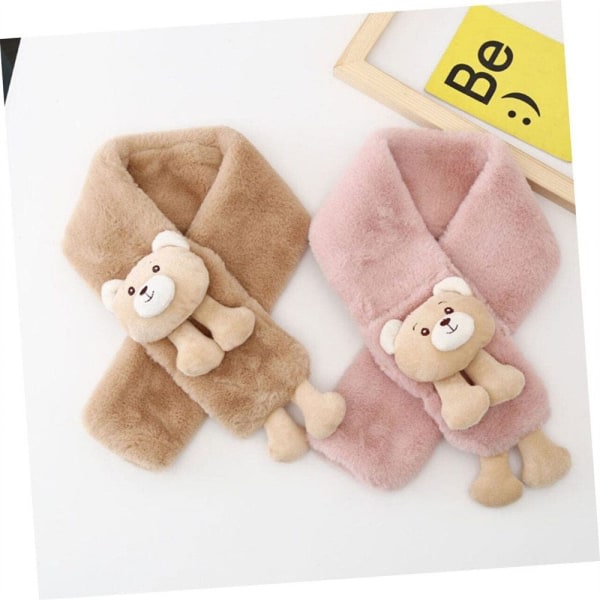 Khaki halsduk för barn, dekorativ plysch halsduk för nallebjörn