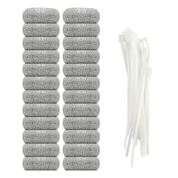 20 stk. Lintfeller Vaskemaskin Lint Trap Snare Vaskeri Mesh Vaskemaskin Slangefilter Med 20 stk. Kabelbindere 24pcs
