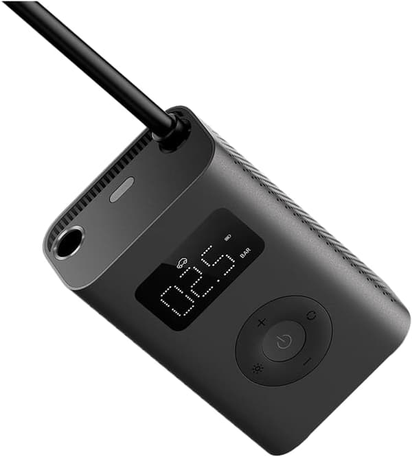 Bærbar elektrisk luftkompressor 2 - Bærbar luftkompressor (0,2 10,3 bar/3-150 psi, 6 tilstande, 2000mAh batteri, 14,4Wh, USB-C opladning), sort