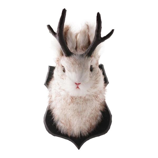 Jackalope-patsas seinäkiinnityksellä, sarvipää, kani, ripustusveistos, eläinkoti