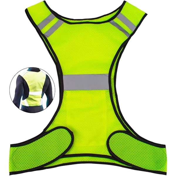 Reflekterande väst från Uncle Paul - Säkerhetsväst med hög synlighet för löpning, cykling, hundpromenader, sport med ficka för vuxna och barn