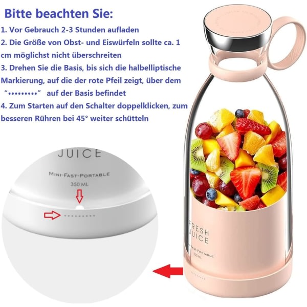 Bærbar Blender, Personlig Mini Juice Blender, USB Smoothie Blender