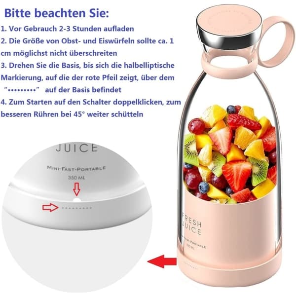 Bærbar blender, personlig mini juiceblender, USB smoothieblender