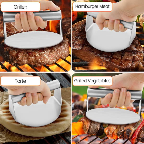 Burgerpresse, rund hamburgerpresse i rustfrit stål, professionel hamburgerpresse i rustfrit stål