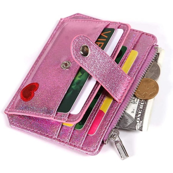 Glitter Girl Liten Plånbok Rfid Blockerande Myntväska Klippkortshållare (glitterrosa)
