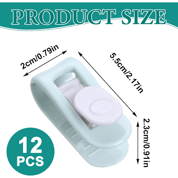Premium 12-pack med täckklämmor - Säkra täckklämmor utan nålar - Perfekta sängklädestillbehör för att hålla täcket och överkastet på plats