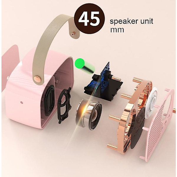 Dw21 Vintage Radio Bt-kaiutin Pink