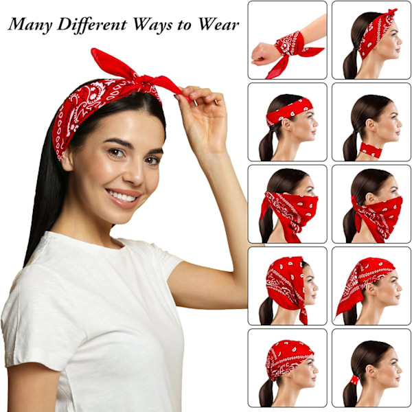 3-pak Multifunktionelle Bandanas Paisley Print Cowboy Hovedbånd Halstørklæde Unisex Hovedbeklædning