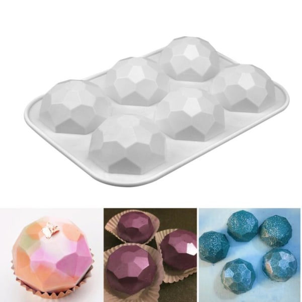 3D ædelstensdesign chokoladeform DIY diamant mousse M