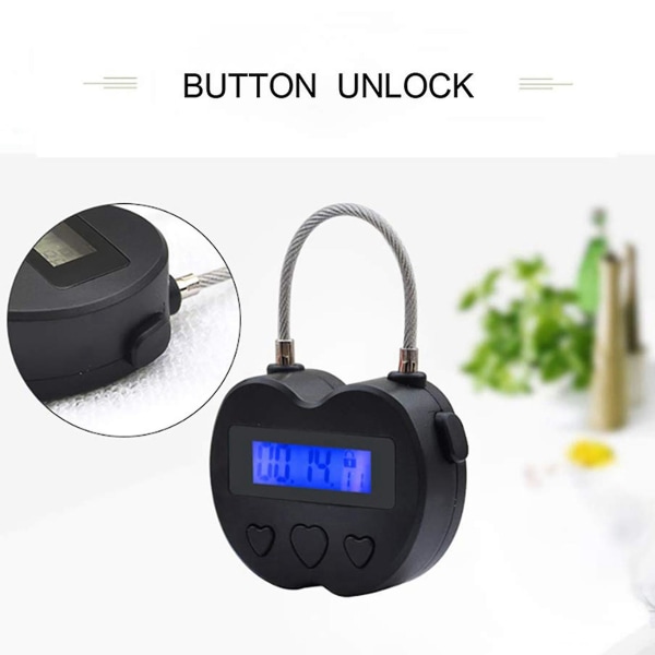 2x Smart Time Lock LCD-skjerm Time Lock USB-oppladbar midlertidig timerlås Reise elektronisk