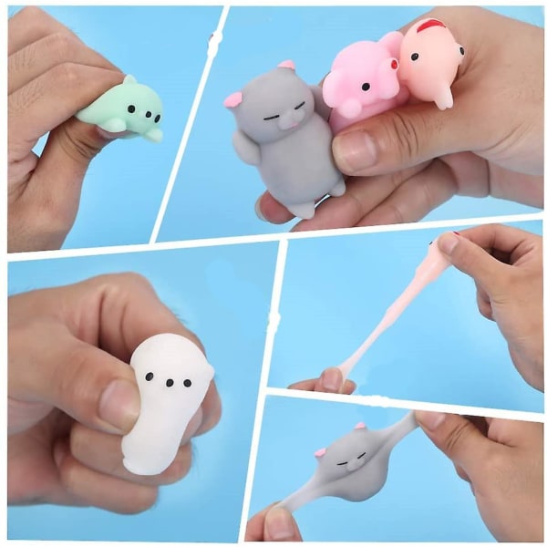 24 stk. festartikler for barn Mochi Squishy Toy Reliever Angst Med Oppbevaringsboks