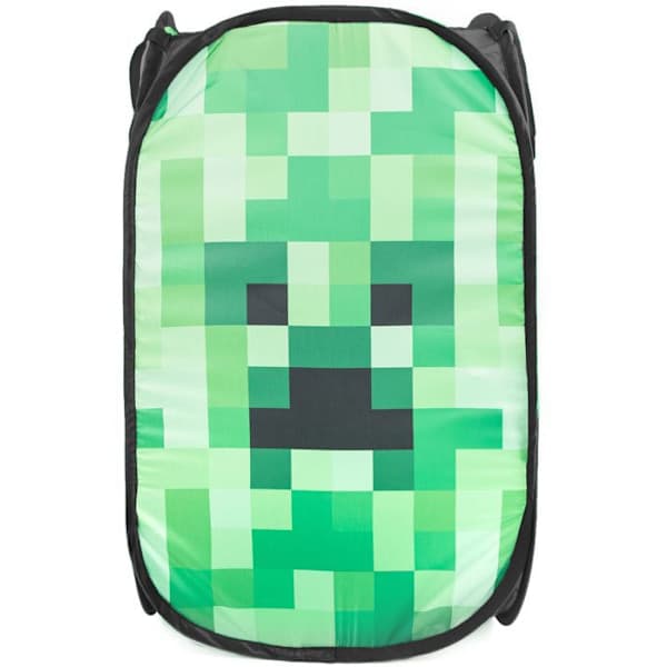 'Minecraft 'Creeper', udtræksopbevaringskurv - 36x36x58H cm - 100% polyester' Grøn, Sort