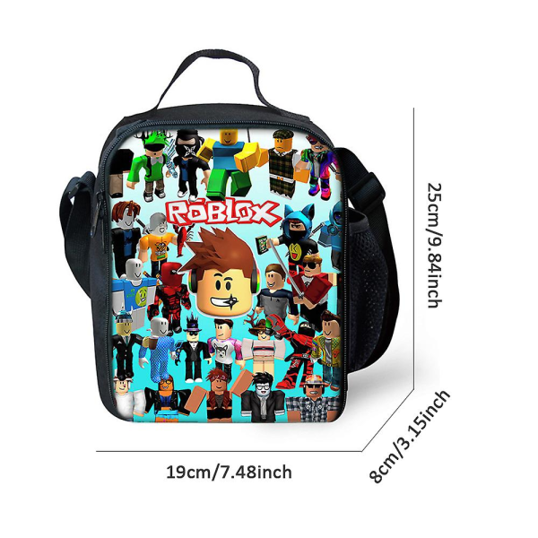 Roblox Print Kids Isolerte Lunsjboks Skole Piknik Crossbody Termisk Tote Bag For Boys Girls F