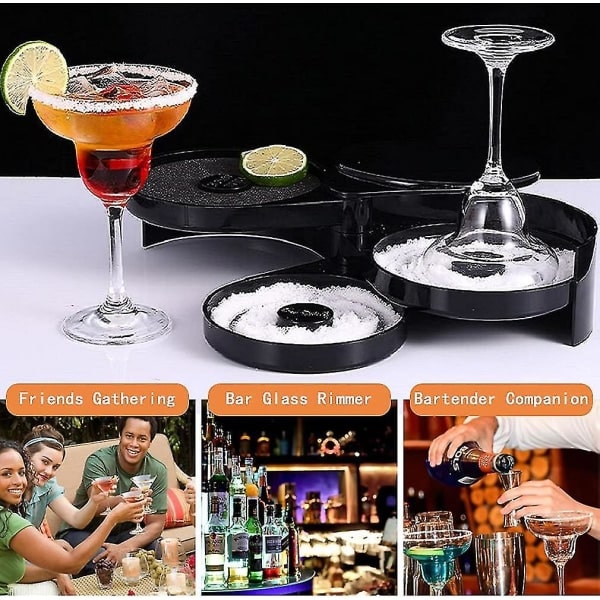 3-lags bar glaskanter, Margarita Salter Cocktail Bar tilbehør, Bartender værktøj saltbeholder krydderi beholder