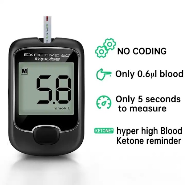 Blodsockermätare Blodglukosmätare Diabetes Testkit Med Teststickor 50 Stycken Blodglukosmätare Diabete Blodsocker Test (xiatian)