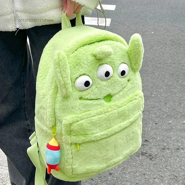 Disney Lotso Bear Alien Sullivan Kvinnor Plysch Ryggsäck Y2k Söt Fluffig Stor Kapacitet Student Bokväska Cartoon Kawaii Flickväskor A