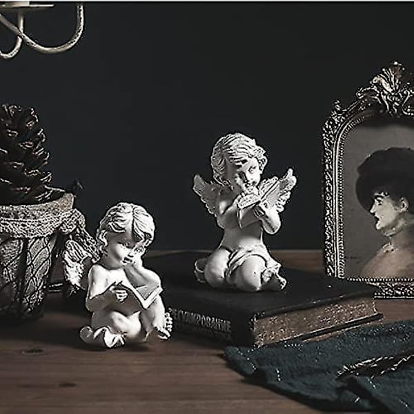 Cherubs Angels Resin Garden Statue Figurine , Adorable Angel
