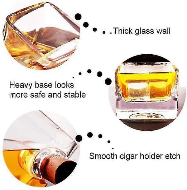 Cigarglas, Whiskeyglas, Klar 11oz m/Cigarholder, 1-pak