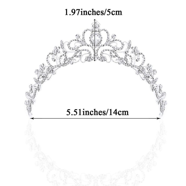Tiara med kristaller håraccessoarer, silver tiara för kvinnor och flickor