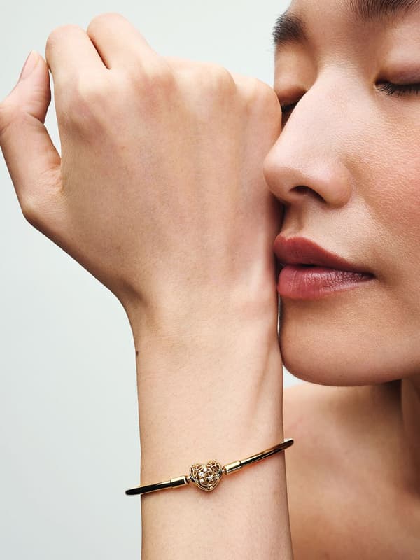 Pandora - Celestial Heart Clasp Armring - 14k guldbelægning 8.3in/21cm