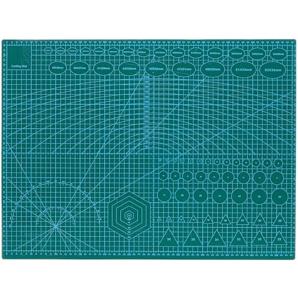 A2 Självläkande skärmattor - Dubbelsidig halkfri yta - Självläkande kvalitet - Skärmatta för hantverk, tyg, quiltning, sömnad, scrapbooking