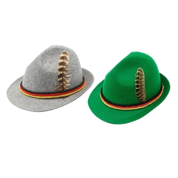 Oktoberfest Hat til Voksne, Bayersk Tysk Øl Cosplay Hat, Lysegrå