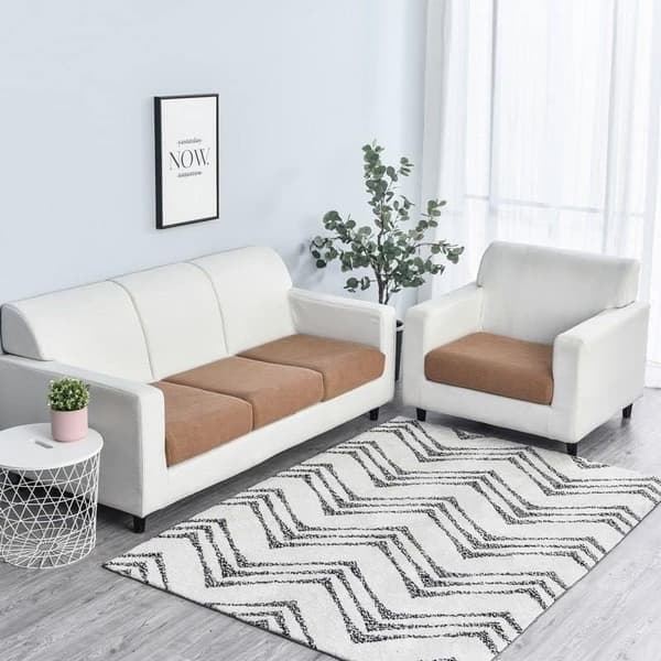 Stretch Sofatrekk L-form, Sofatrekk Stretch Sofaputetrekk Beskyttelsestrekk Brown