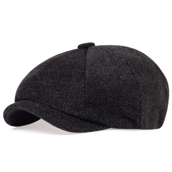 Nyhetsgutt Cap Ull Beret Åttekant Cap Men Maler Cap black