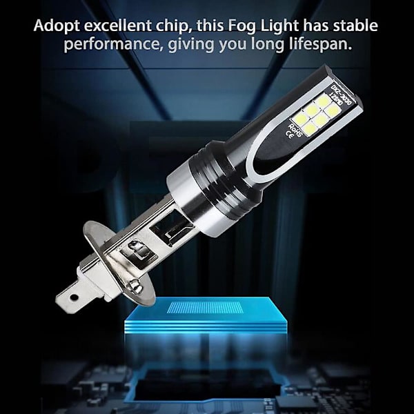 H1 Led -ajovalopolttimo, 1500lm Mini Led H1 -polttimot Auton muunnossarja, Plug And Play Halogeenin vaihto, Lähi- ja kaukovalot, Canbus 2 pcs
