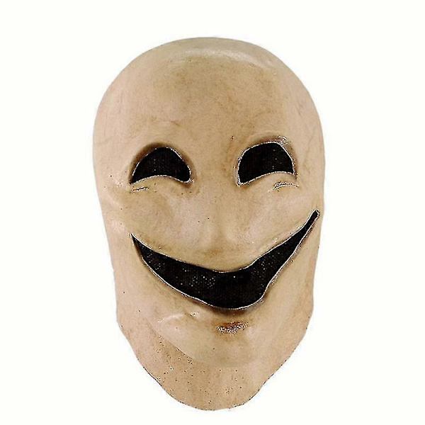 Smile No Face Man Latex Maskara Helhuvud Skräck Ansiktslös Förklädnad Cosplay Läskig Alien Hjälm Halloween Kostym Mask För Män Smile without a face