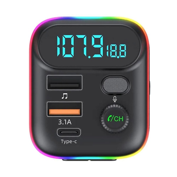 Bluetooth 5.0+ Auton Bt Langaton Fm Lähetin Sovitin Pd Laturi Handsfree