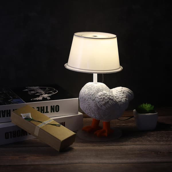Utstoppa kyllingelampe, kyllingegglampe, 3D kyllingbordlampe Chicken head