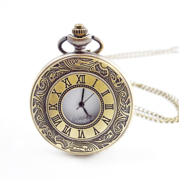 Vintage roomalaisilla numeroilla mittakaavallinen watch ketjupronssilla (hy)