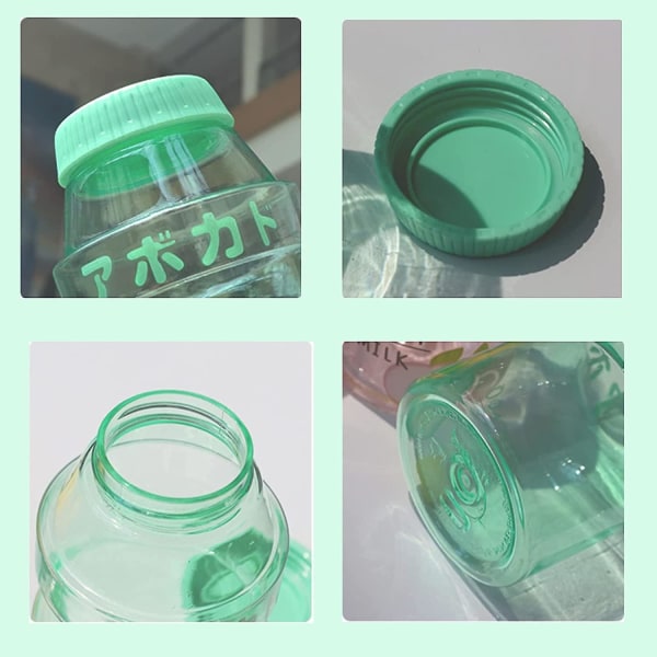 Vandflaske med frugtjuice af plastik Mælk tegnefilmshakerflaske, 16 oz/480 ml gennemsigtig