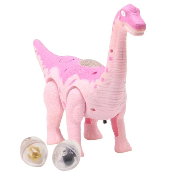 Simulerende gående dinosaurmodel legetøj med lys elektrisk dinosaur legetøj lysende projektion Pink