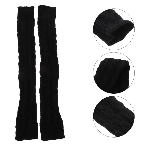 Knitted Fingerless Sleeves Twisted Long Fingerless Sleeves Long Warm Gloves Half - Finger Sleeves