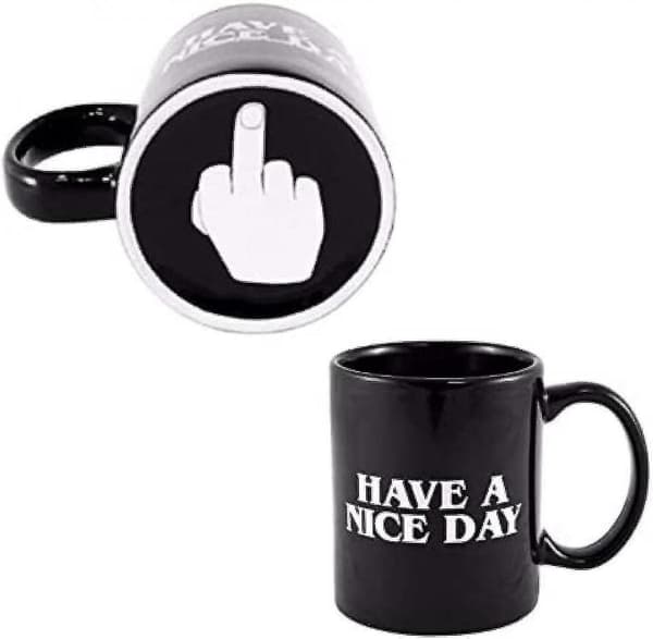 Ha en fin dag Kaffe krus Midterste finger Morsom kopp for kaffe melk juice