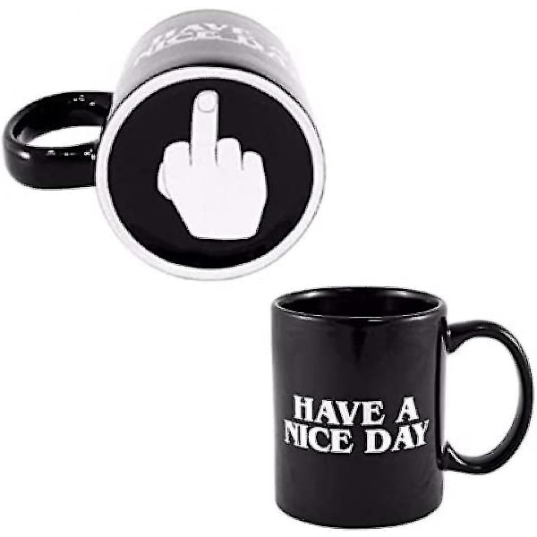 Hav en god dag kaffekrus Midterste finger Sjov kop til kaffe mælk juice