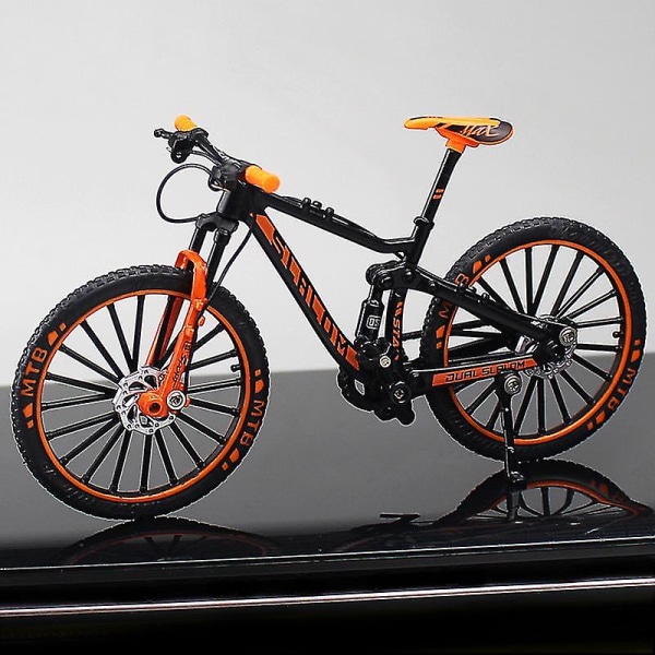 Mini 1:10 Legeret cykel Skalamodel Desktop Simulering Ornament Finger Mountain Bikes Legetøj Orange