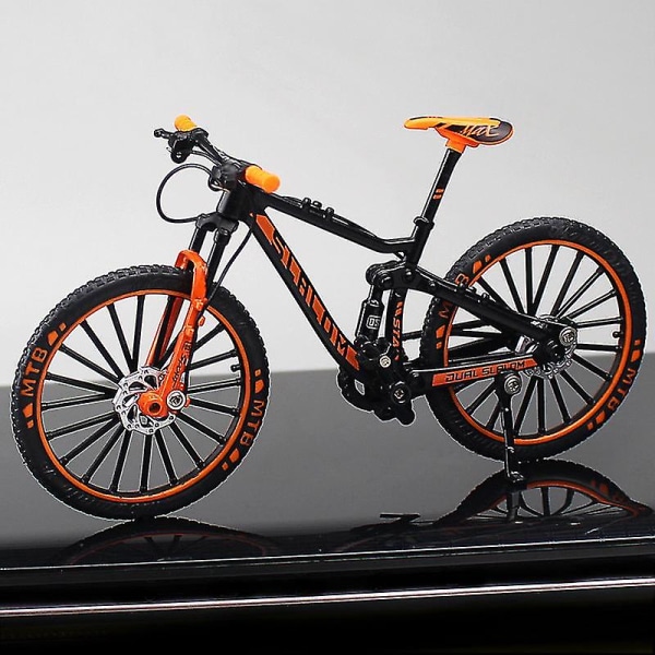 Mini 1:10 Legering Cykel Skala Modell Skrivbord Simulering Prydnad Finger Mountainbikes Leksak Orange