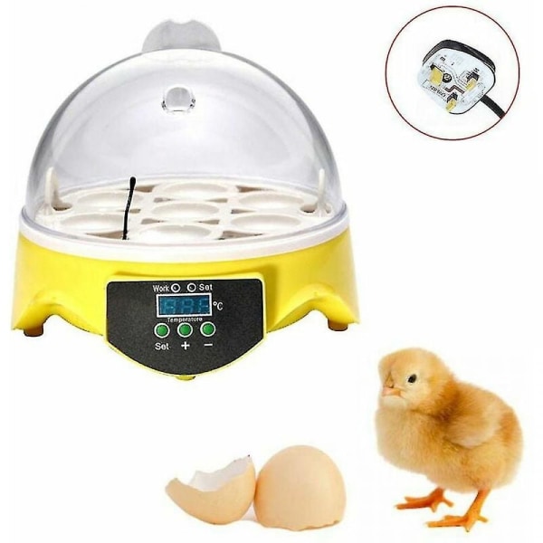 Temperaturkontroll Fjærkre Fugl Chicken Hatcher - Automatisk 7 Egg Incubator