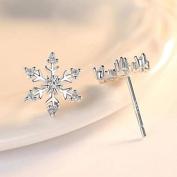Örhängen 3st Snöflinga Örhängen För Kvinnor Silverpläterade Örhängen