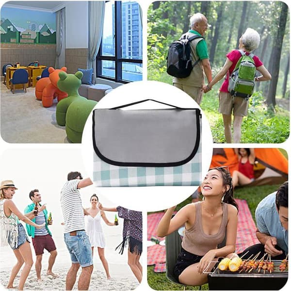 Udendørs tæppe - Foldbar picnictæppe, sandafvisende campingmåtte, bærbar måtte