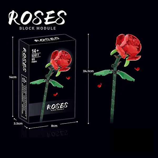Rose Flower Building Block Flower Assembly Immortal Flower Red