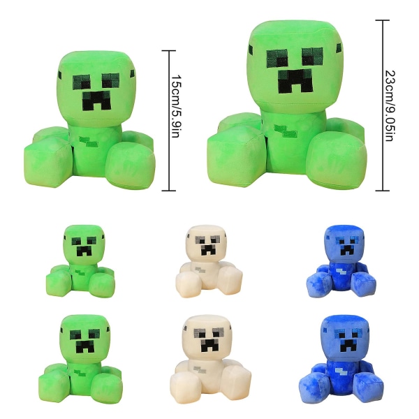 Minecrafts Creeper plysjleker rundt spillet 23cm white