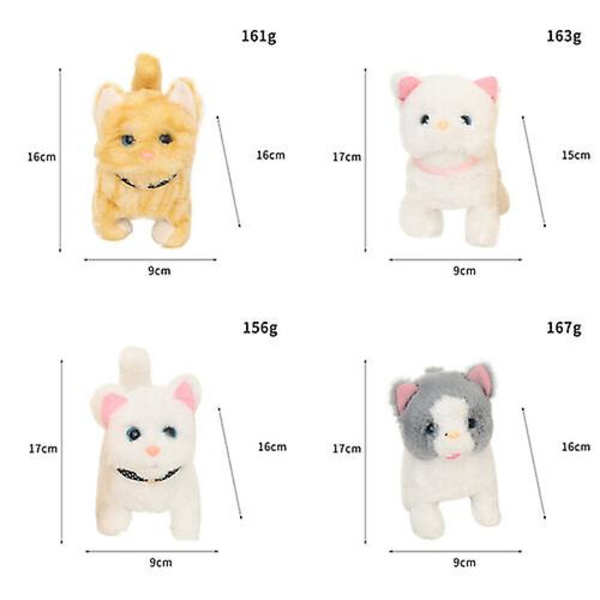 Elektronisk Plushkatt Leksak Gående Mjåv Plushkatt Leksak Fylld Leksak Barnfödelsedagspresent D