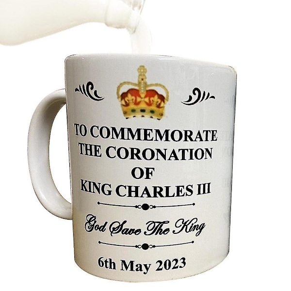 350ml King Charles III mønster keramiske kaffekopper te kop fejre Storbritannien konge 2024 Charles III kroningskrus