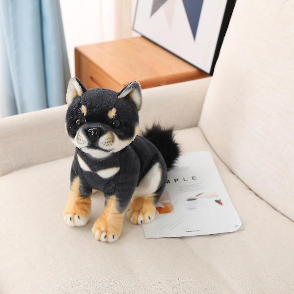 20/35cm Ihastuttava Shiba Inu -koiran pehmolelut Söpö istuva makaava pentu nukke Täytetty pehmeä eläinlelu Lapset Vauva Syntymäpäivälahjat 20cm lying black