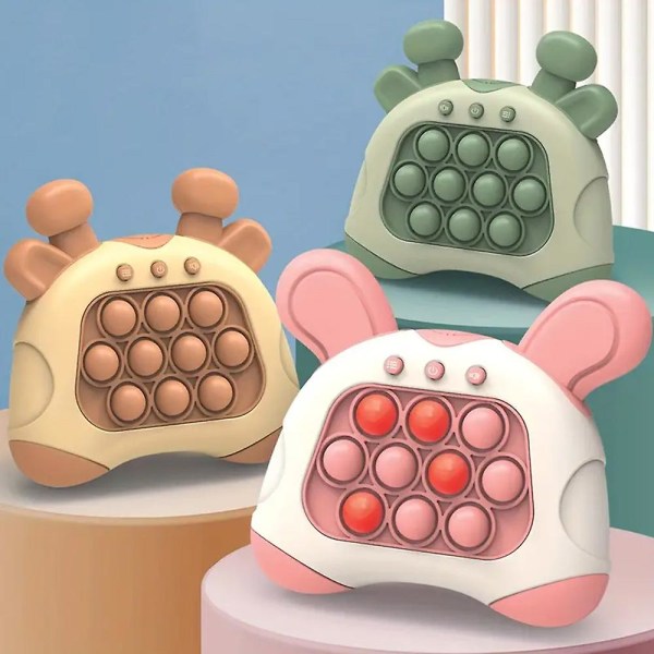 Quick Push Bubble Spelkonsol Popit Konsol Pussel Sensory Fidget Toys Barnpresent Pink